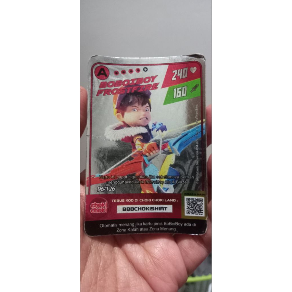 kartu boboiboy frost fire