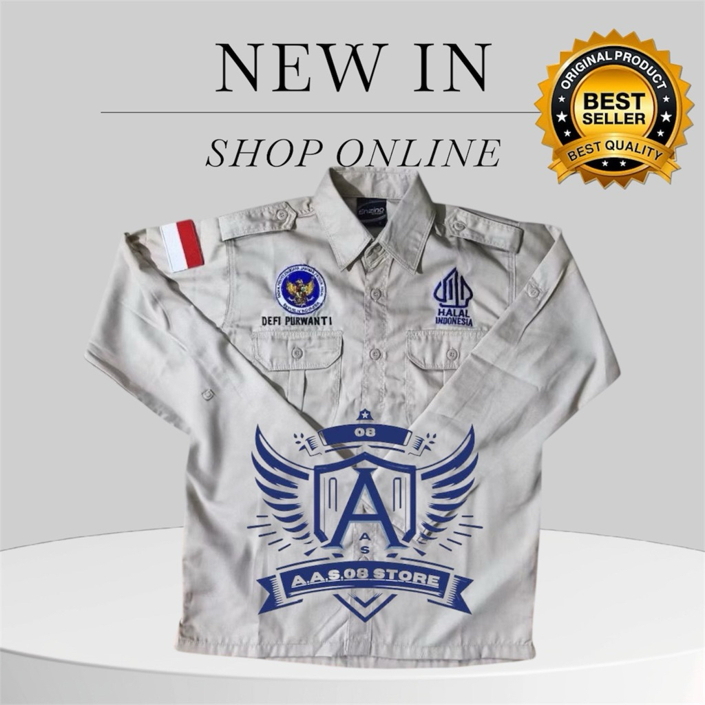 kemeja proses pendamping halal terbaru gratis bordir nama baju atasan halal lengan panjang