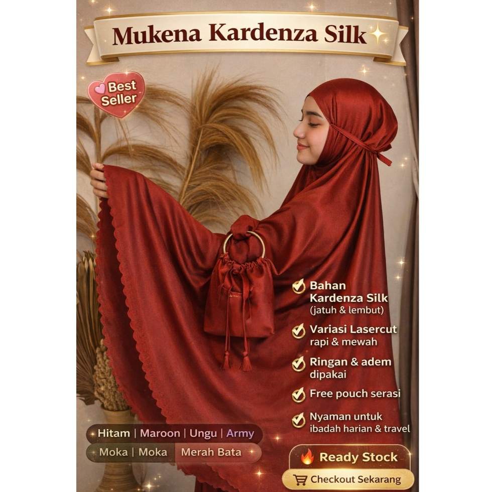 Mukena Hanna Malayu Hijab – Mukena Travel Lasercut Kardenza Silk Premium