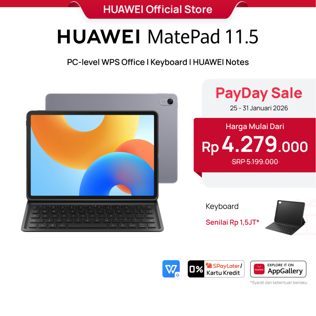 HUAWEI MatePad 11.5-inch Tablet | PC-level WPS Office | Keyboard | HUAWEI Notes