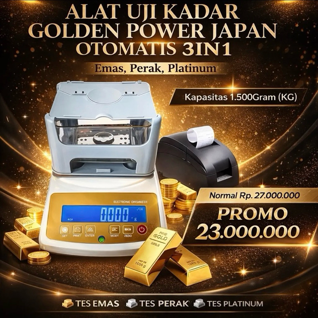Timbangan Emas, Perak & Platinum Digital Kapasitas 2 Kg Bergaransi - Alat Uji Kadar Emas Otomatis Go