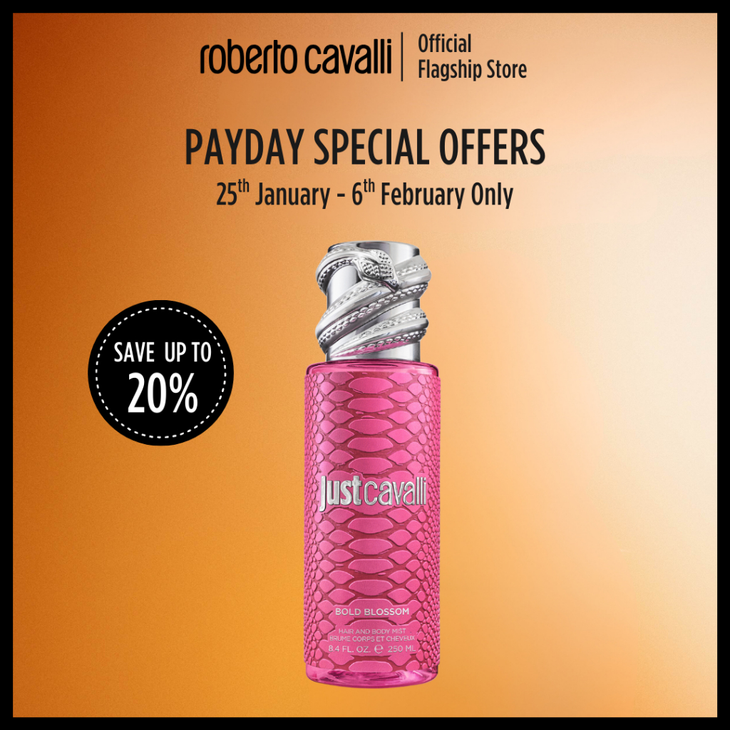 Roberto Cavalli Just Cavalli Bold Blossom Hair & Body Mist 250ml - Parfum Tubuh & Rambut Wanita