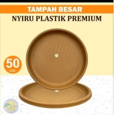 tanpa besar 50 cm model rotan anyaman plastik/tatakan tumpeng/nampan tumpeng/nyiru plastik