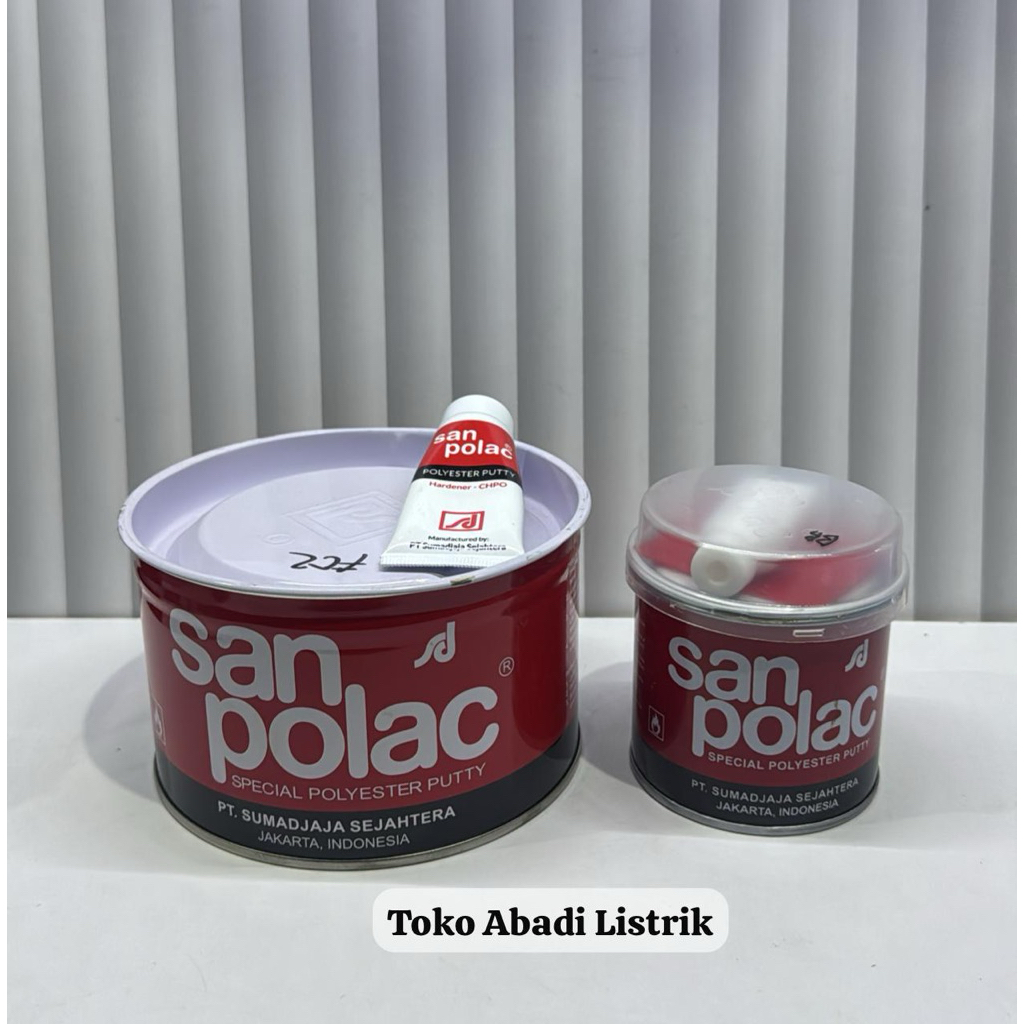 SANPOLAC Dempul 250 & 1000 Gram/ Dempul Besi Dempul Mobil + Hardener