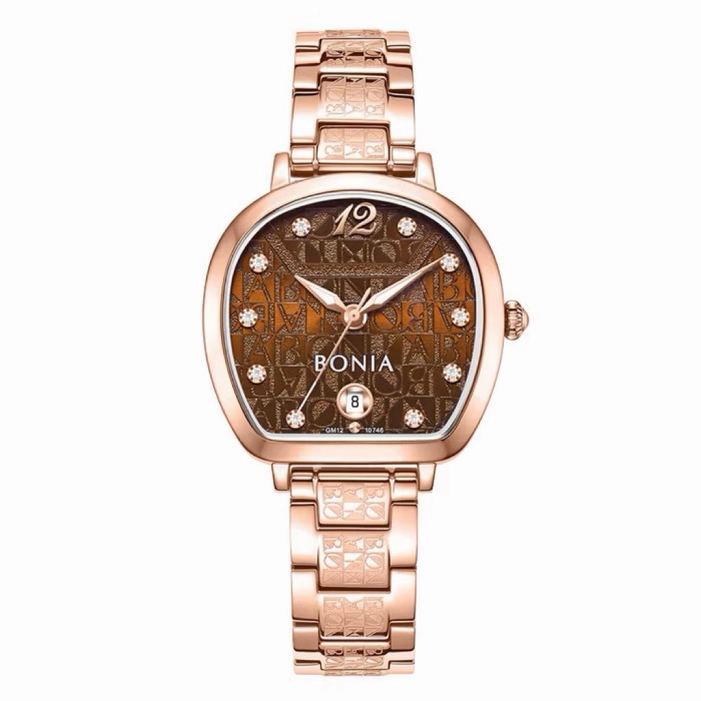 [RARE] Jam Tangan Wanita Bonia Sonia Brown Monogram Dial