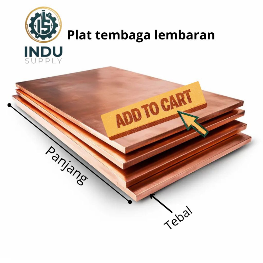 PLAT TEMBAGA LEMBARAN - 4MM X 100CM X 200CM