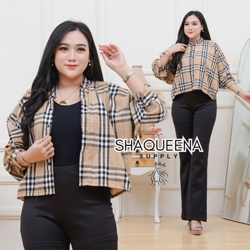 Atasan Crop Batwing Flanel Premium  SHAQUEENA