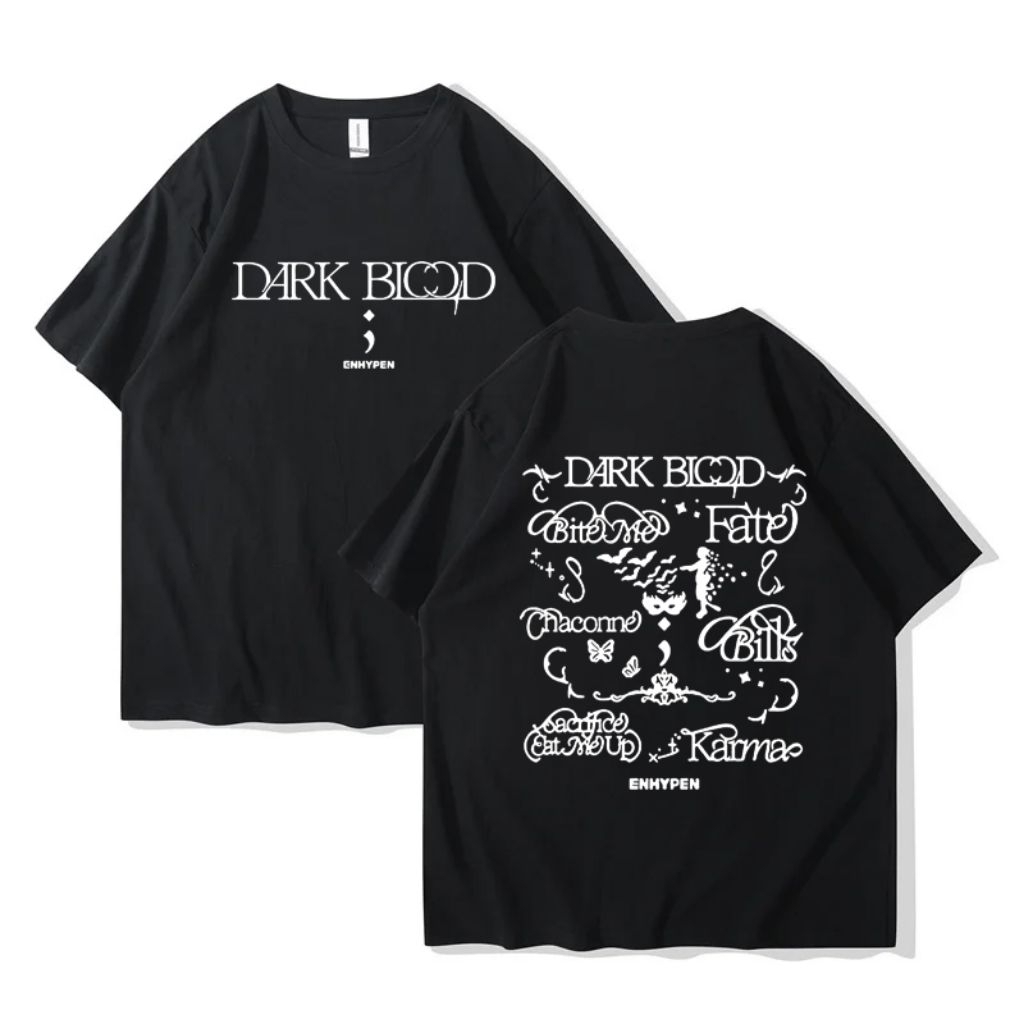 Kaos Enhypen Dark Blood Oversize Pria Korean Style T Shirt Kpop Enhypen Lengan Panjang Premium Cotto