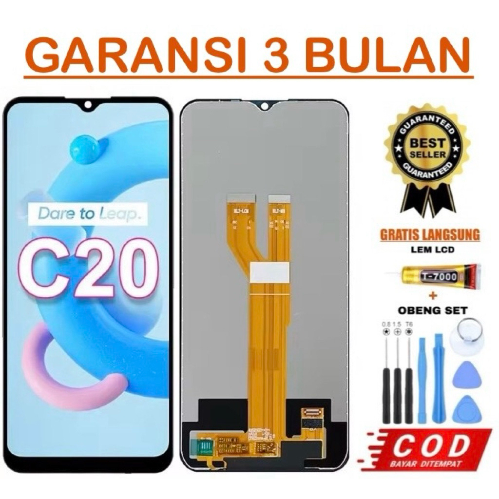 {ORIGINAL} LCD REALME C20 / RLM C21 / RLM C11 2021 / RLM NARZO 50i BLACK FULLSET