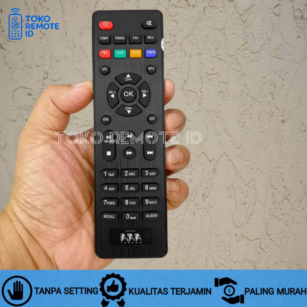 REMOT REMOTE STB SET TOP BOX DVB-T2 TANAKA MTX AAA TANPA SETTING LANGSUNG PAKAI