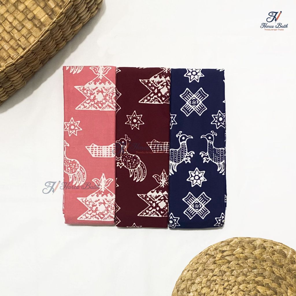 Kain Batik Cap Unik - Motif Ayam Betutu - Batik Anak - Batik Cantik - Batik lucu - Pastel - Harco Ba