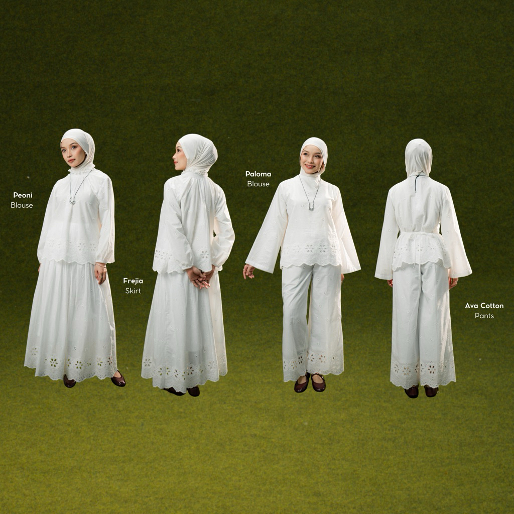 Atasan Bawahan Wanita {The Ranunculus} Baju Lebaran Offwhite Dusty Rose Taupe Black Nyaman