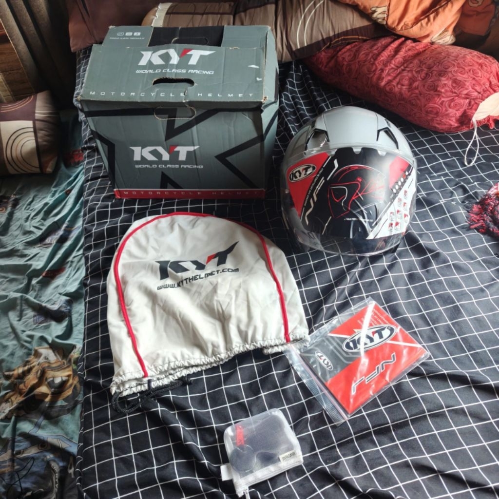KYT NFJ Asphalt Grey Size XL Helm FullSet Second Bekas