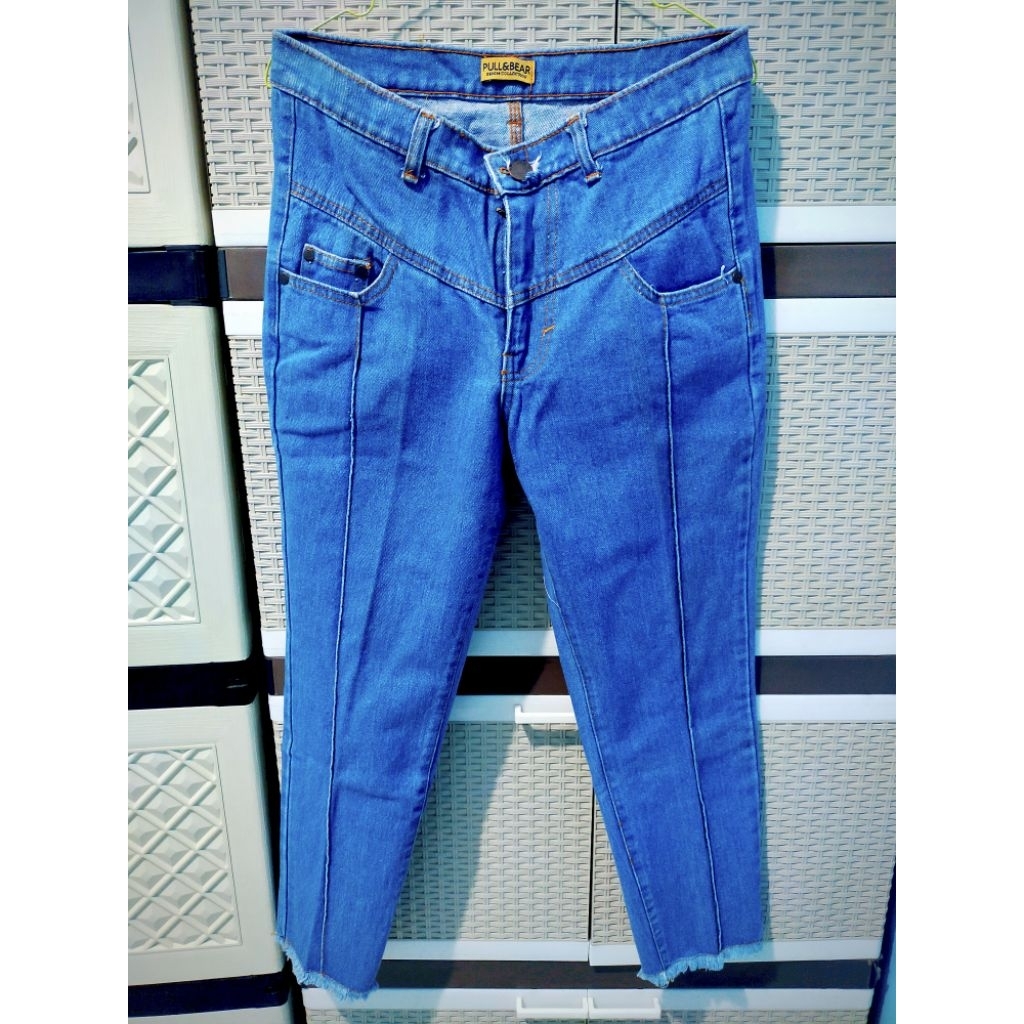 kulot Jeans Tulang rawis pull & bear/kulot front line rumbai/jeans tebal