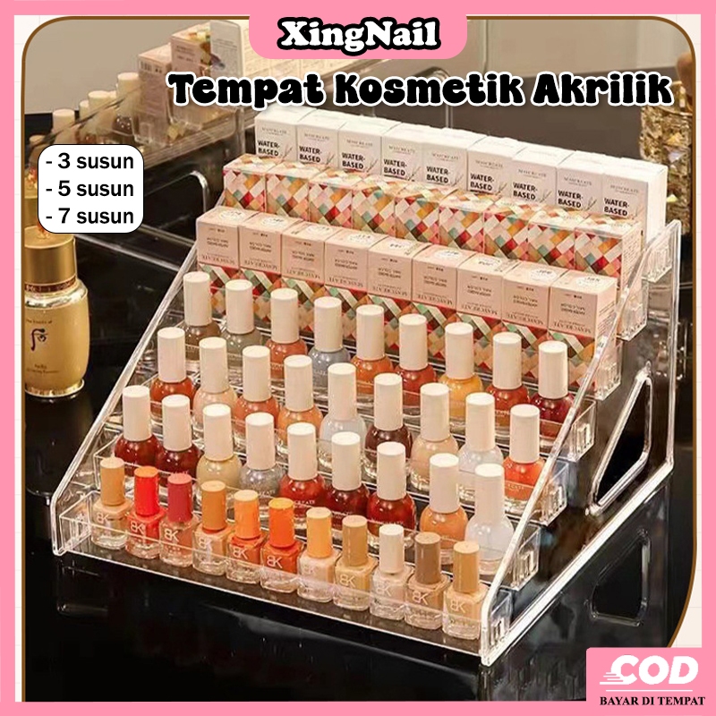 Rak Organizer Acrylic Rak Kutek Rak Lipstick Rak Kosmetik Rak Parfum Rak Kutek 7 Tingkat
