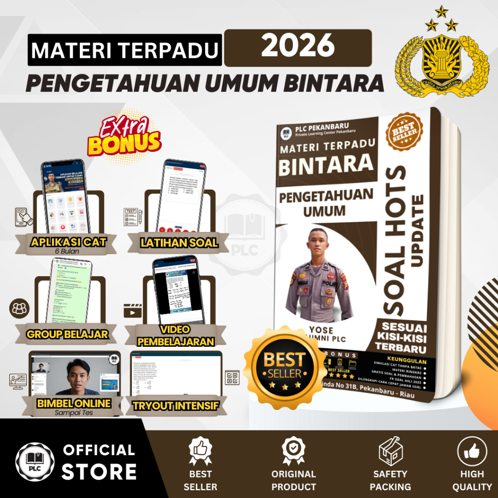 PLC - Buku Bank Soal Pengetahuan UMUM (PU) Persiapan Tes Masuk Bintara POLRI 2026