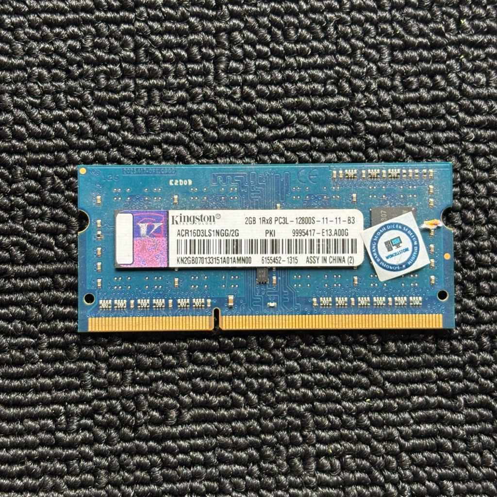 RAM LAPTOP KINGSTON 2GB 1Rx16 PC3L-12800S/1600MHZ DDR3L