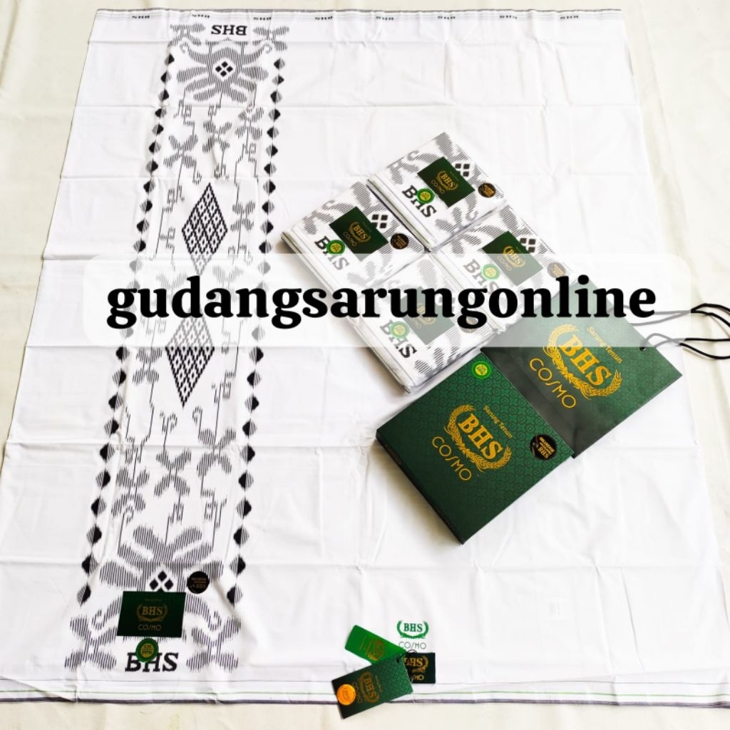 SARUNG PUTIH POLOS BHS COSMO GOLD