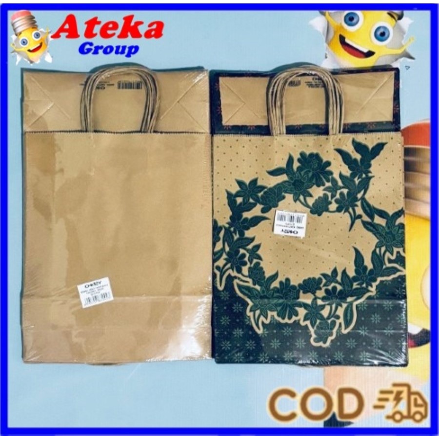[1 PAK/10 PCS] OKEY KRAFT PAPER BAG A POLOS - BATIK TAS KERTAS