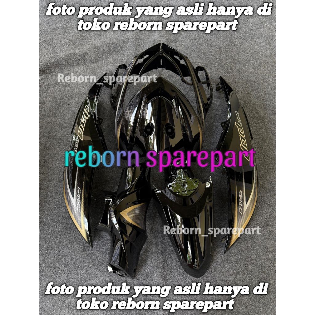 cover full body halus Honda beat pop ESP hitam plus striping 2014 - body beat pop hitam