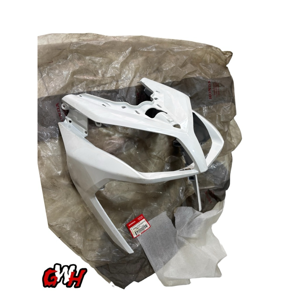 64301-KVB-N50PFW Cover Front Panel Tameng Lampu Depan Honda Vario Techno 110 Karbu Putih Original AH