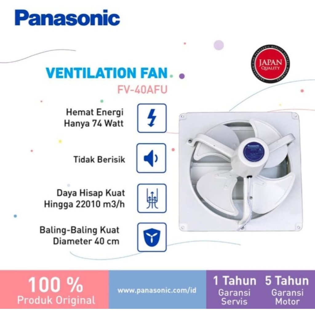 PANASONIC Kipas Angin Exhaust Fan Dinding FV-40AFU 16" inch