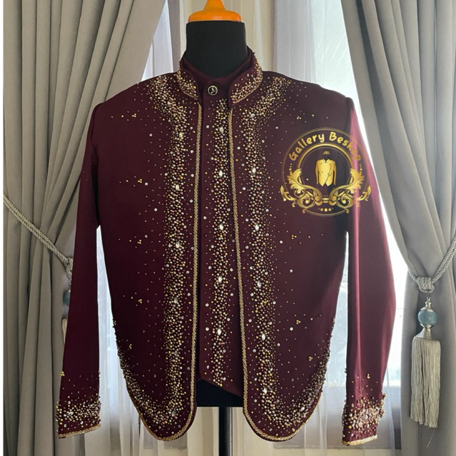 New Arrival Beskap jawa/ beskap solo/ baju pengantin adat/ beskap adat warna burgundi