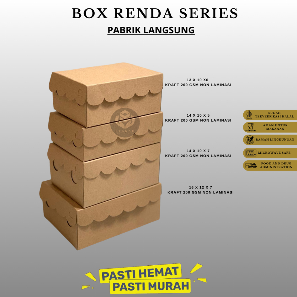 Dus Snack 10x14 Box Snack 14x10  Dus Aqua Bahan 200 Gsm (BAR63K14-Non Laminasi)