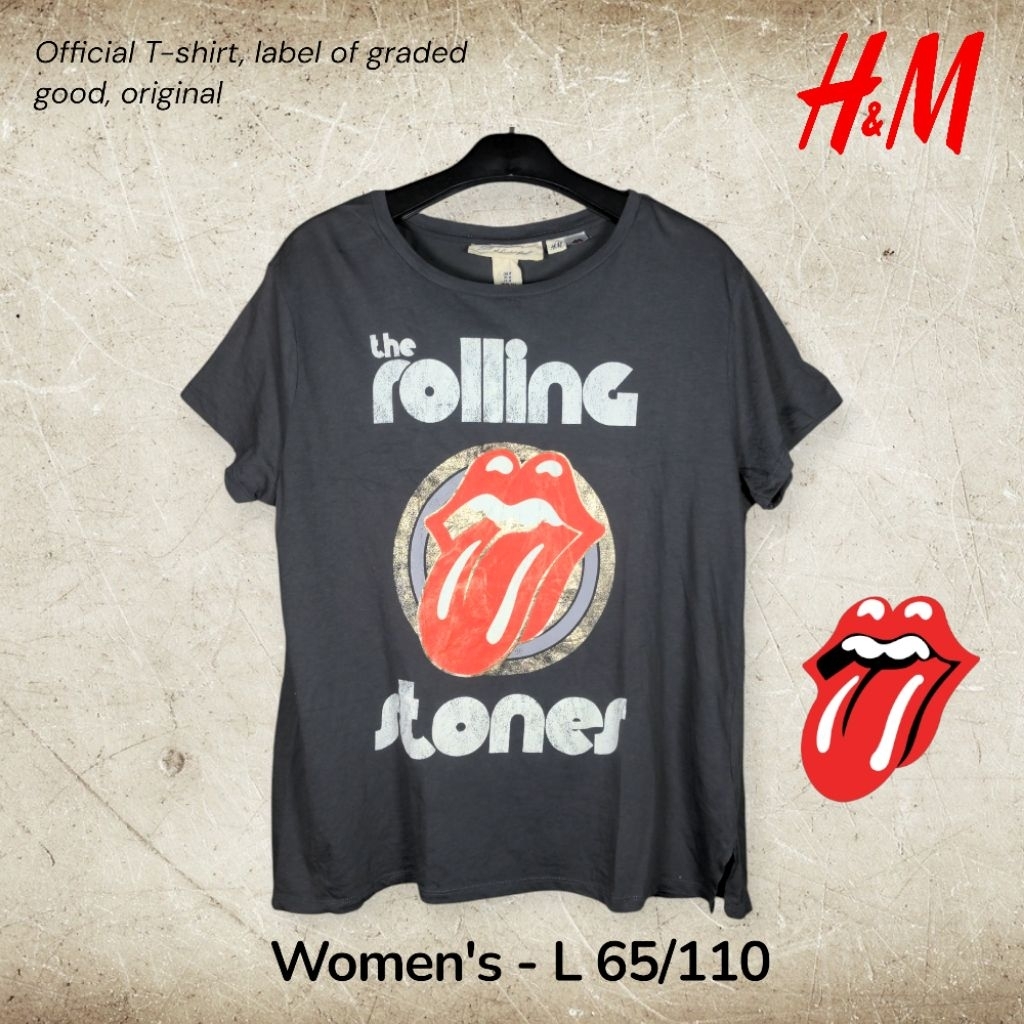 The Rolling Stones by H&M Original Office T-shirt Kaos Band Wanita Size L Collector Rare Item