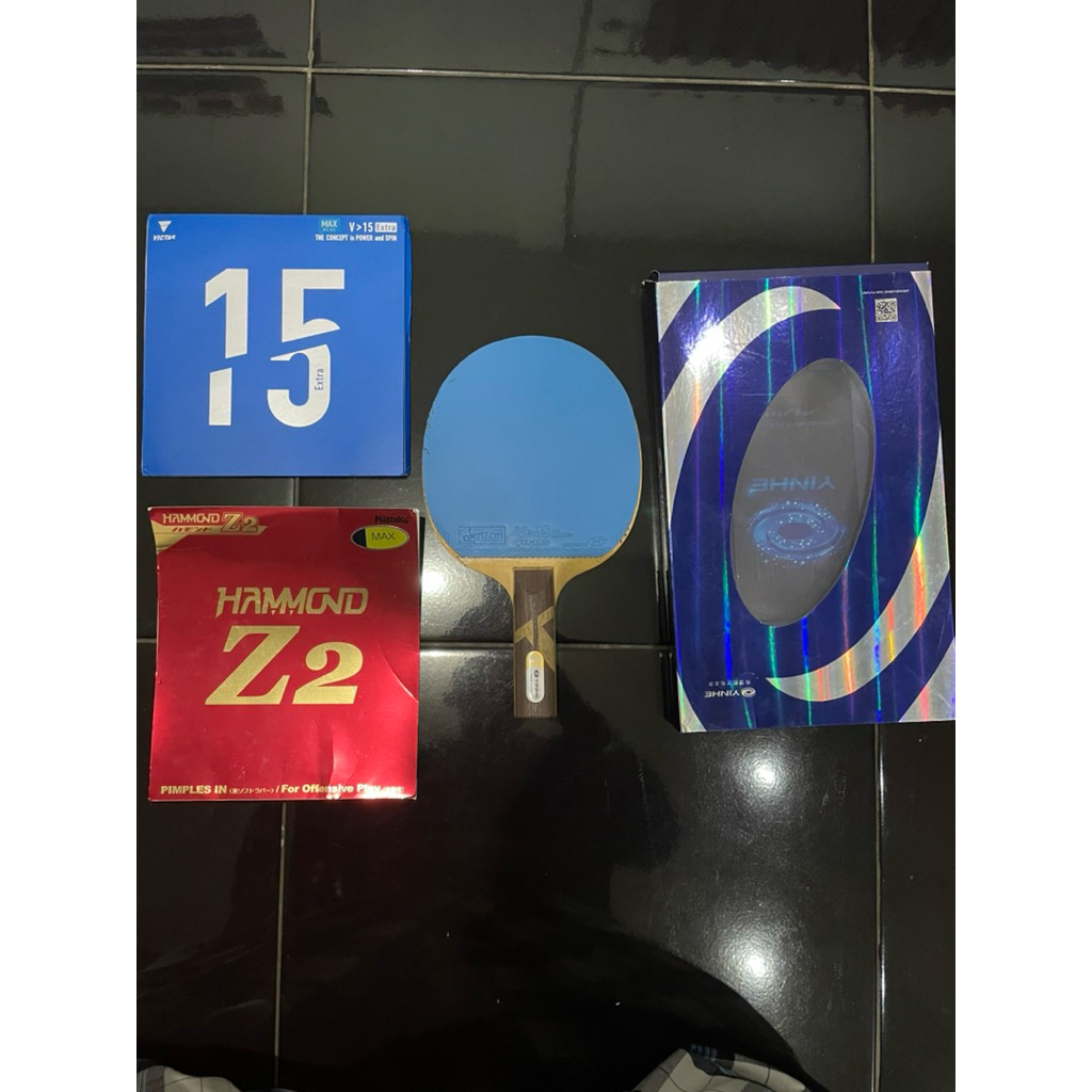 YINHE T8S ST, VICTAS V15 extra, NITTAKU HAMMOND Z2