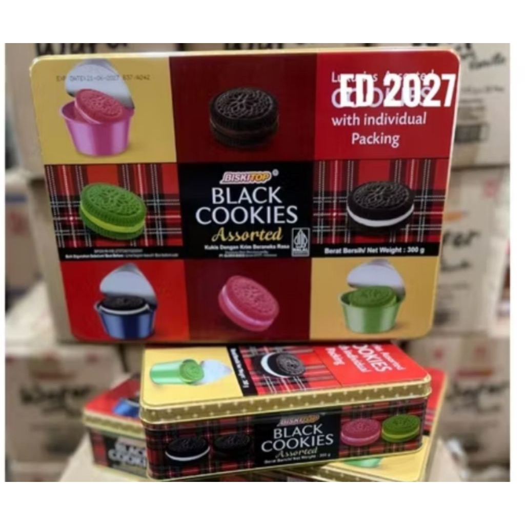 BISKITOP Black Cookies Assorted Kaleng | Kue Lebaran