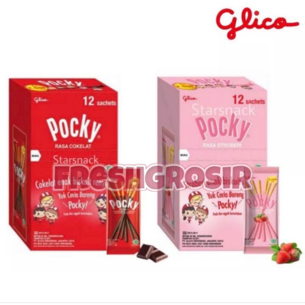 FreshGrosir - POCKY 12 gram 1 dus isi 20 bungkus | Makanan Ringan, Cemilan, Jajanan, Snack, Camilan
