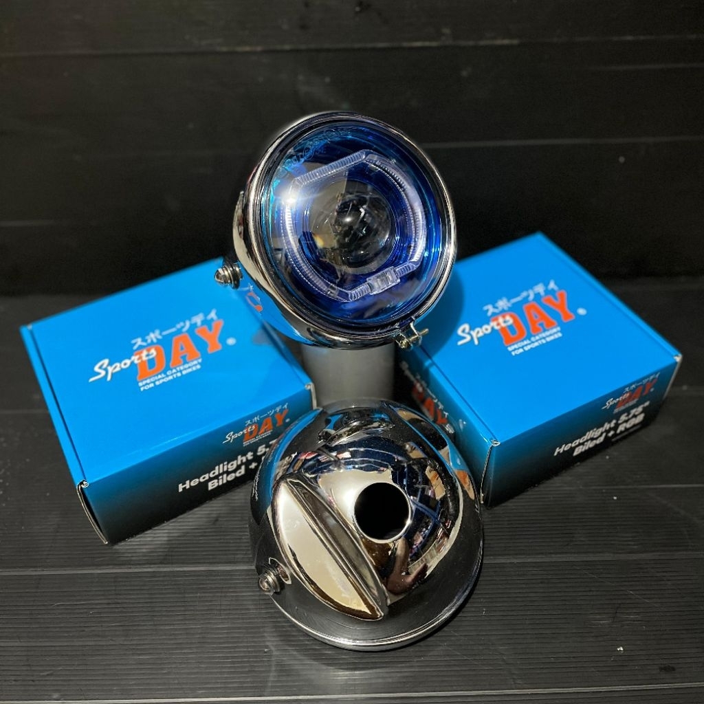 LAMPU DEPAN HEADLAMP BILLED SET BATOK CB 125 BATOK HITAM DAN CROM