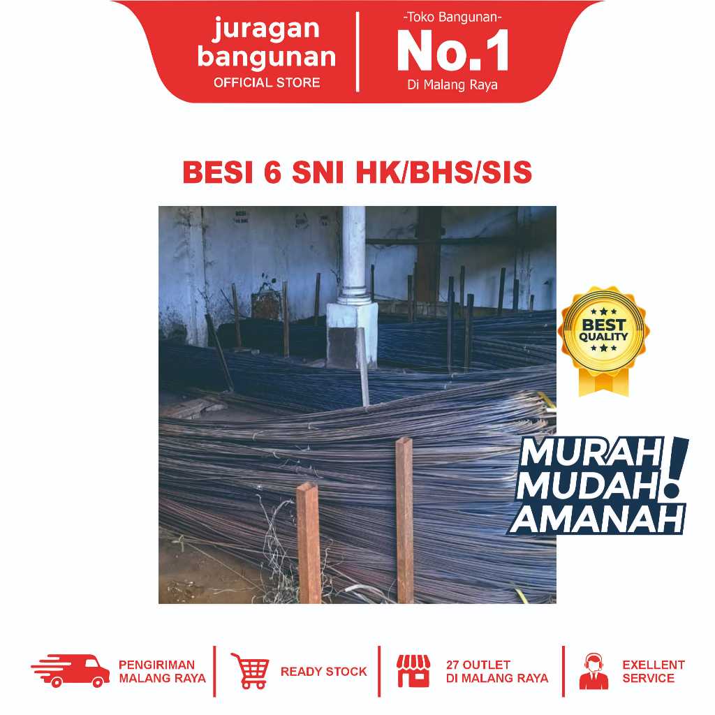 BESI BETON 6 SNI A - BESI BETON MALANG - BESI BETON MURAH MALANG - BESI BETON 6 SNI A MALANG