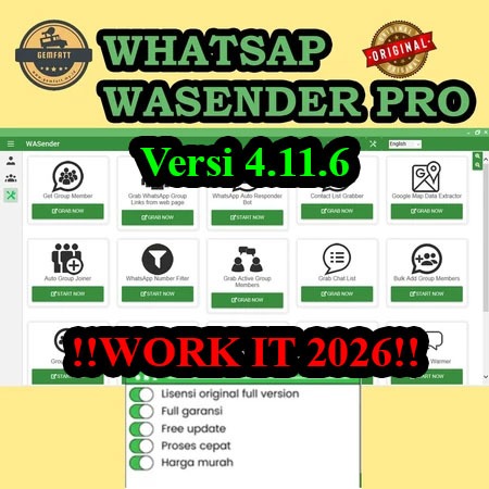WHATSAPP SENDER Versi 4.11.6 | WA SENDER | WA SENDER LIFETIME LISENSI PRO ORIGINAL PREMIUM WASENDER 