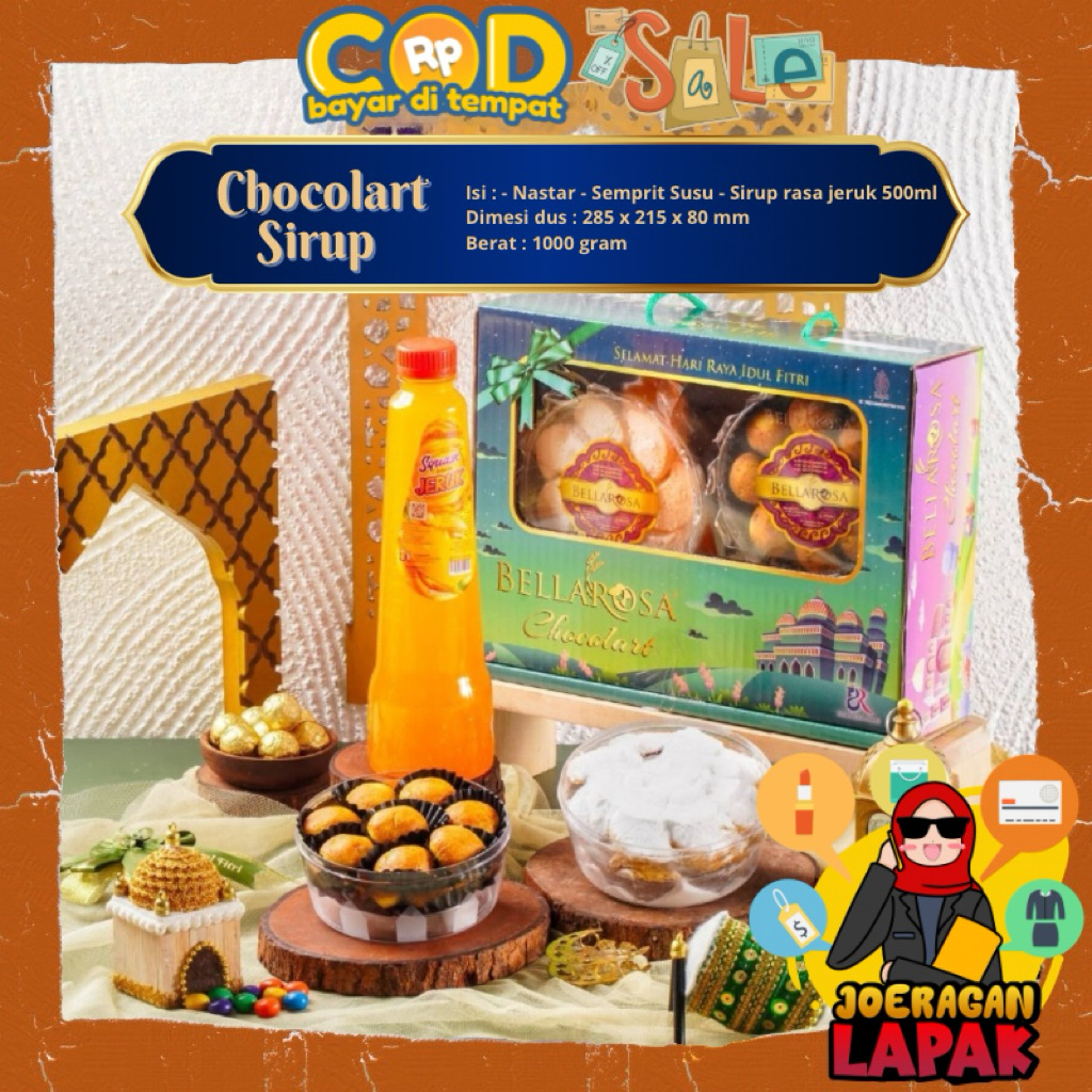 [JOERAGAN LAPAK] HAMPERS LEBARAN BELLAROSA CHOCOLART KUE KERING SIRUP JUS ORANGE PERMEN COKLAT BISKU