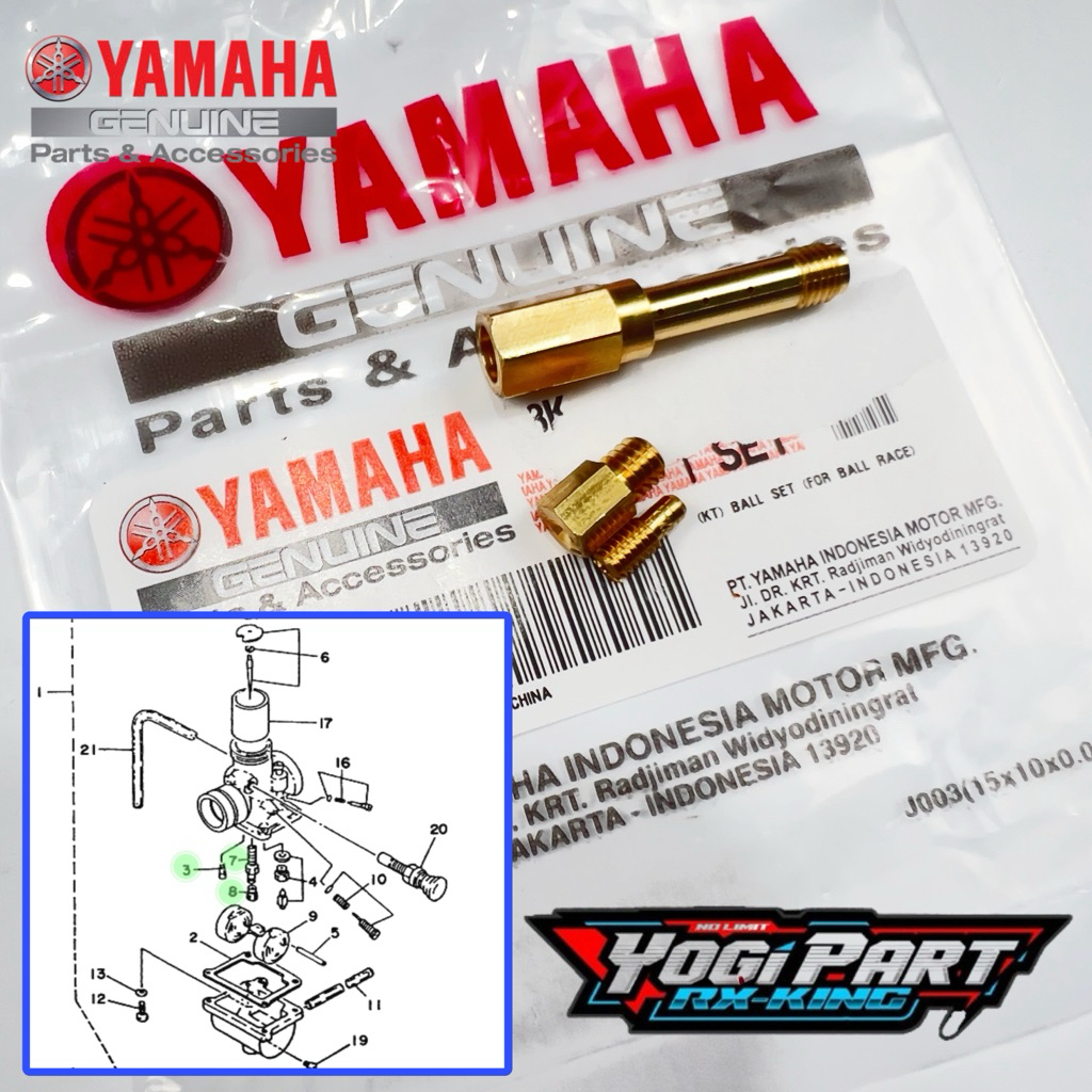 NOZZLE PILOT JET MAIN JET RX KING ORIGINAL YAMAHA GENUINE PART