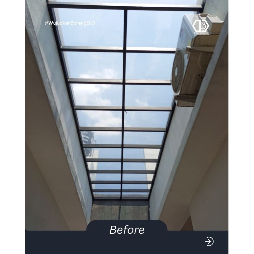 Kanopi Kaca Tempered