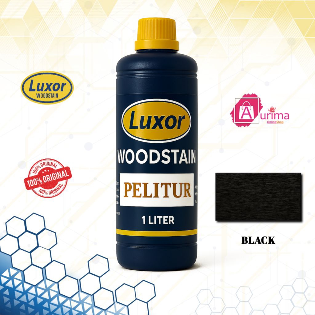 CAT KAYU LUXOR WOODSTAIN BLACK CAT DEKORATIF KAYU INTERIOR DAN EXTERIOR KILAP NATURAL ANTI JAMUR