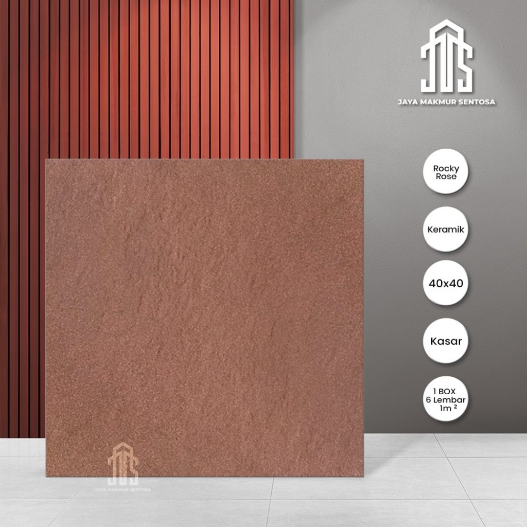 Keramik Lantai Kasar Garasi 40x40 Rocky Rose