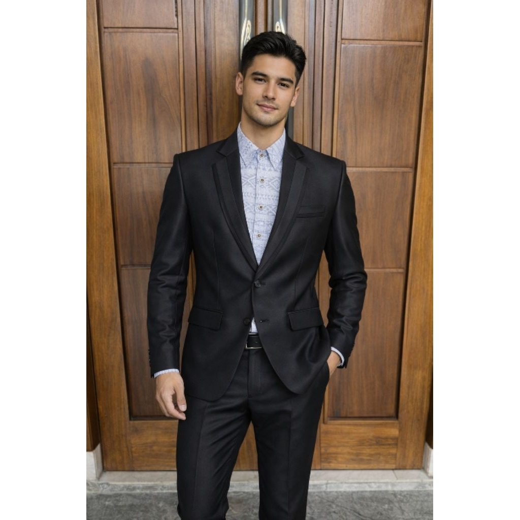 setelan jas pengantin jas weding jas formal pria warna hitam slim