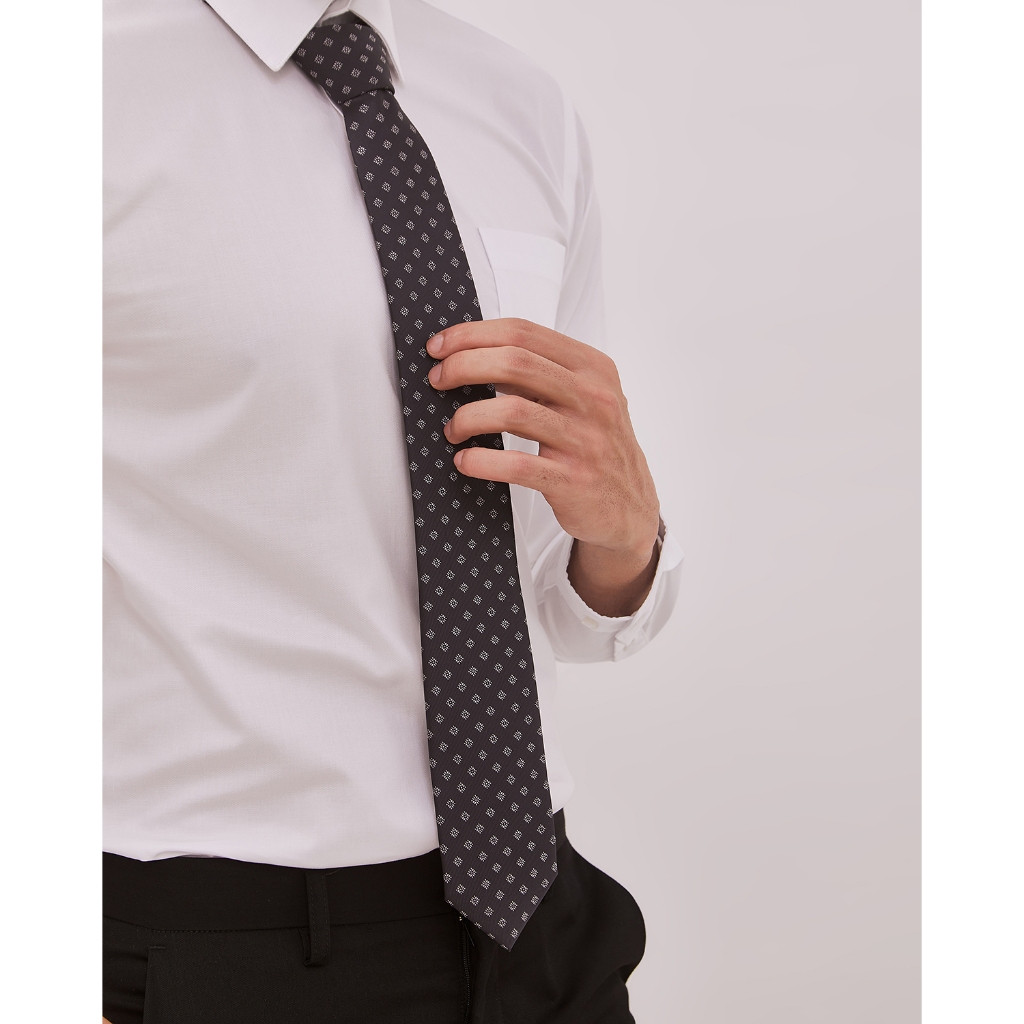 VALINO Dasi Formal Motif Polkadot Abu-Abu Pria - V-EAAS24-Y9