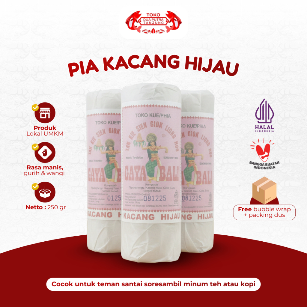 Dua Putra Tanjung Pia Kacang Hijau B Gaya Bali 250 Gram Bakpia Kue Khas Jawa