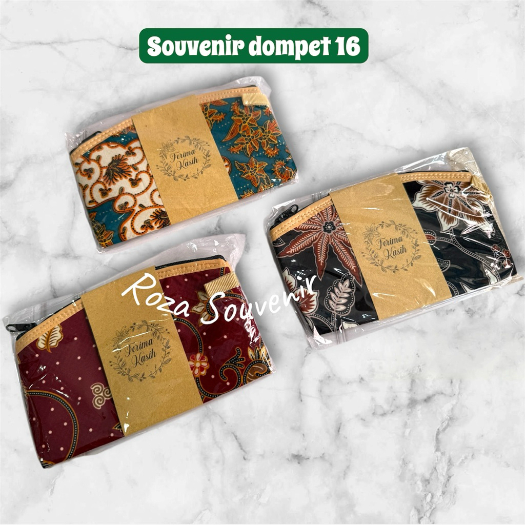 Isi  50 pcs Souvenir dompet  batik 16 sudah dikemas kartu dan plastik