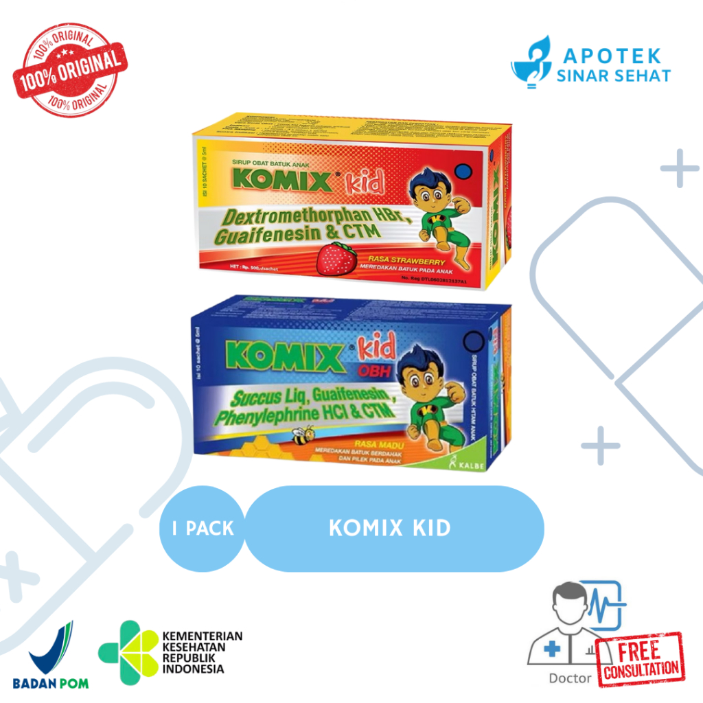 KOMIX Kid Obh 10saset Box Meredakan Batuk Anak Herbal Ramuan Tradisional