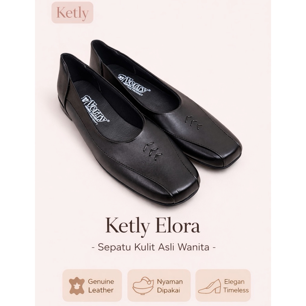 Ketly Elora - Sepatu Wanita Kulit Asli