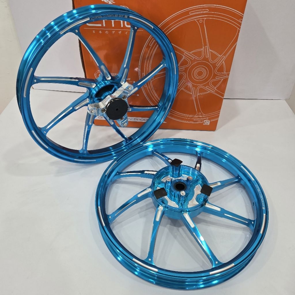 VELG CMG MG801 AEROX MODEL HYPERTECH PRO RX8 / AK88 / M8 CNC PALANG 8  RING 17 X 160/160 PNP YAMAHA 