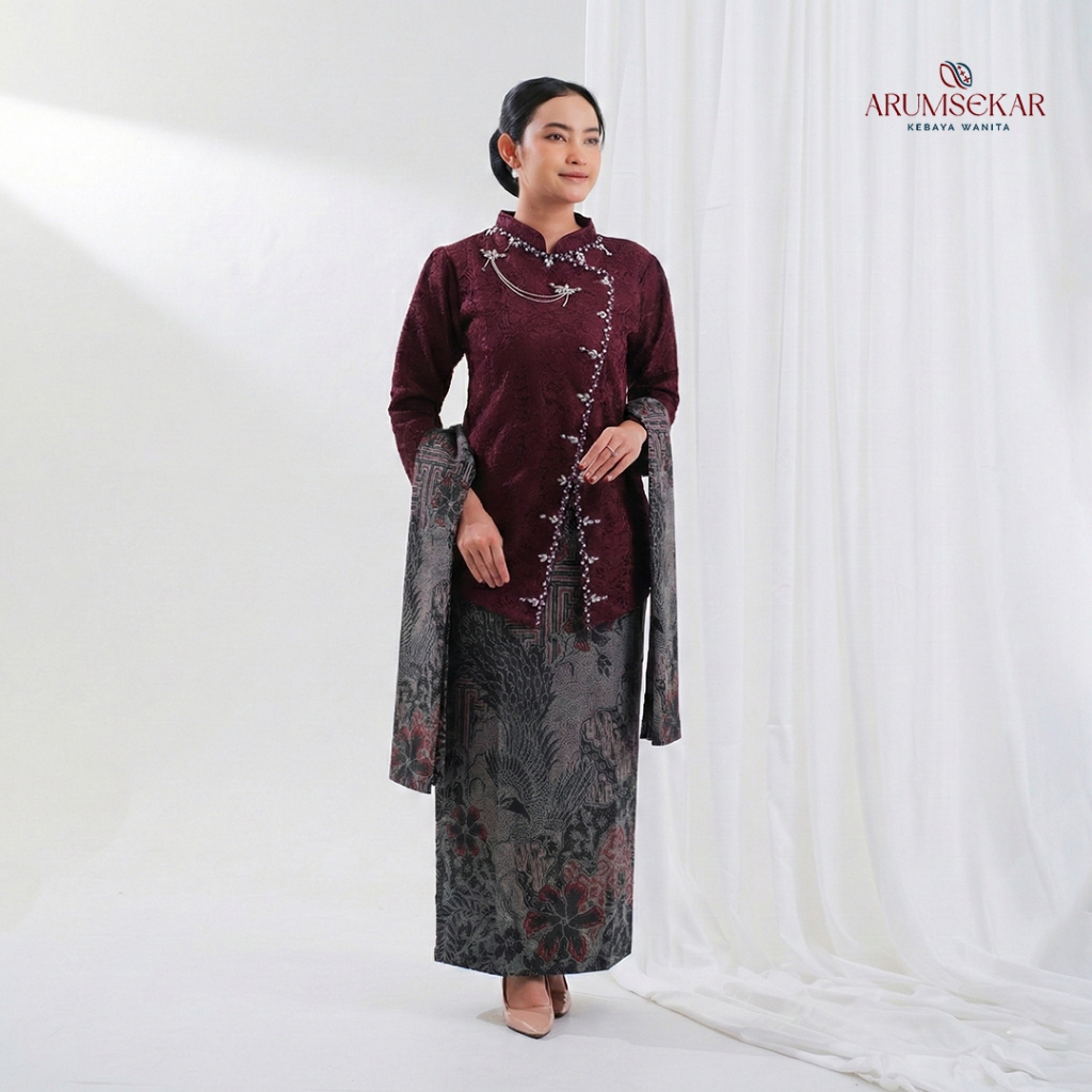 Arumsekar Kebaya - Setelan Kebaya Unik Lebaran Kekinian / Baju Kebaya Modern Janggan Ayu Kebaya Brok