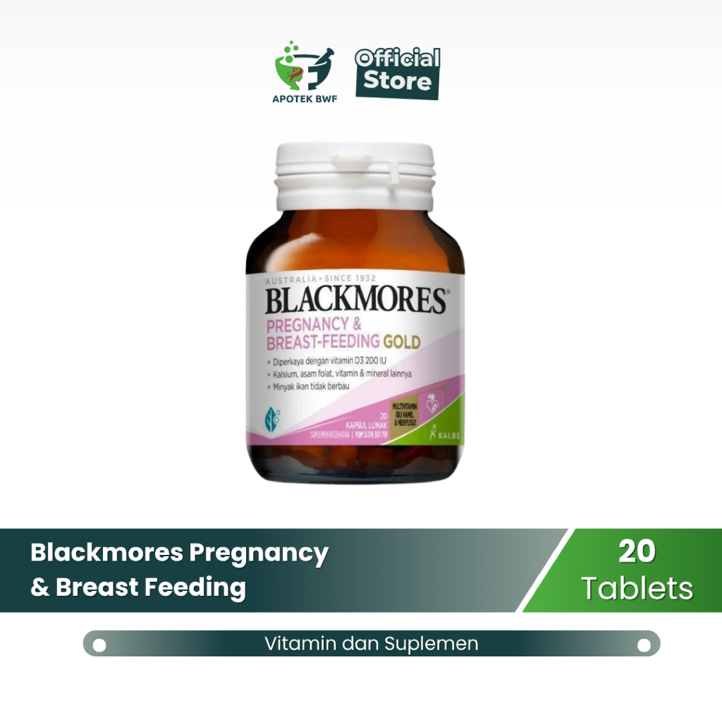 Blackmores Pregnancy & Breastfeeding 20 Kapsul Halal DHA Kalsium