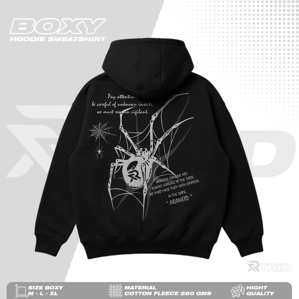 THEREAL.ID - Hoodie Boxy Unisex Spider Cotton Fleece 280 GMSJacket Hoodie Cotton Fleece